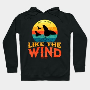 Flutter Free, Like the wind - Retro Vintage Sunset Of Butterflies Hoodie